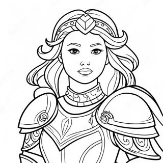 Brave Warrior Princess In Armor Coloring Page 50275-41922