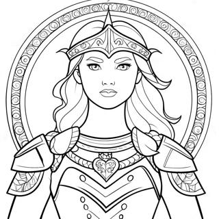 Brave Warrior Princess In Armor Coloring Page 50275-41923