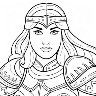 Brave Warrior Princess In Armor Coloring Page 50275-41924