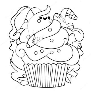 Halloween Cupcake Coloring Pages