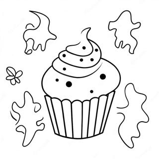 Spooky Halloween Cupcake Coloring Page 50315-41953