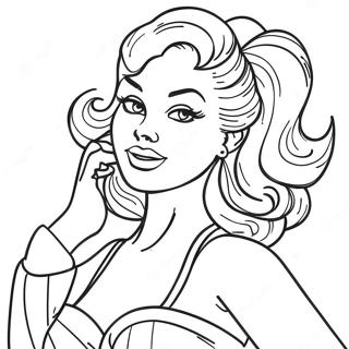 Pin Up Adult Coloring Page 50334-41984