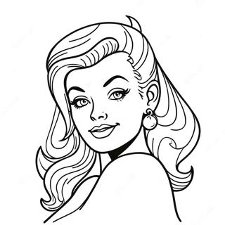 Vintage Pin Up Girl Coloring Page 50335-41971