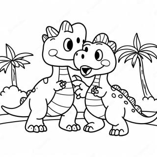 Dinosaur Fighting Coloring Page 50364-41990