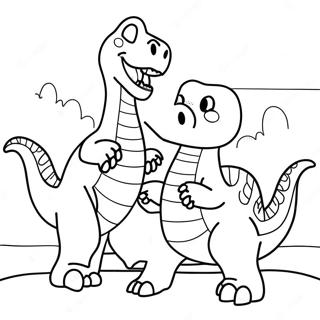 Dinosaur Fighting Coloring Page 50364-41992