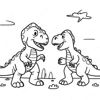 T Rex Vs Triceratops Battle Coloring Page 50365-41994