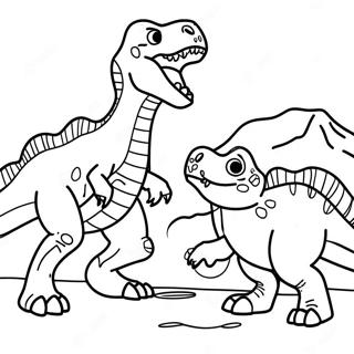 T Rex Vs Triceratops Battle Coloring Page 50365-41995