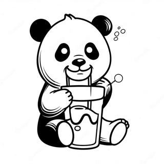 Panda Drinking Boba Coloring Page 50384-42010