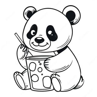 Panda Drinking Boba Coloring Page 50384-42011