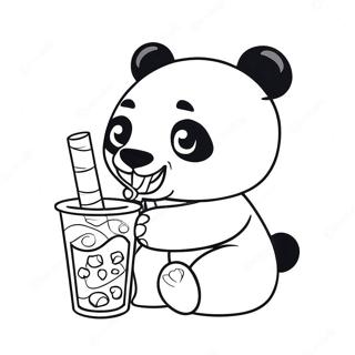 Panda Drinking Boba Coloring Page 50384-42012