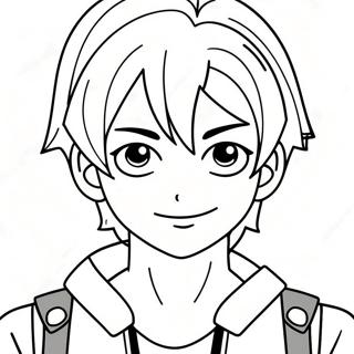 Cool Boy Anime Character Coloring Page 50435-42038