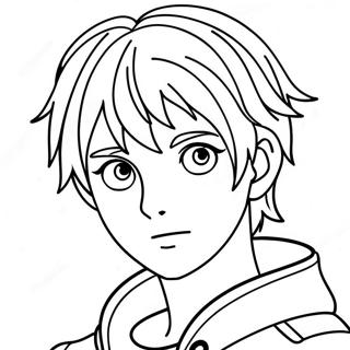 Cool Boy Anime Character Coloring Page 50435-42039