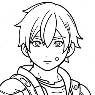 Cool Boy Anime Character Coloring Page 50435-42040