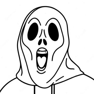 Scream Mask Coloring Page 50444-42046