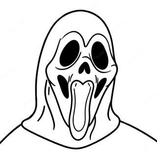 Scream Mask Coloring Page 50444-42048