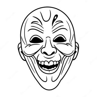 Creepy Scream Mask Coloring Page 50445-42055