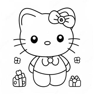 Cute Hello Kitty With Retro Accessories Coloring Page 50465-42064