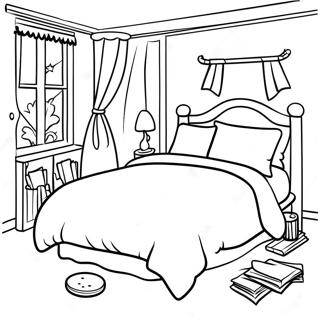 Cozy Bedtime Scene Coloring Page 50505-42105