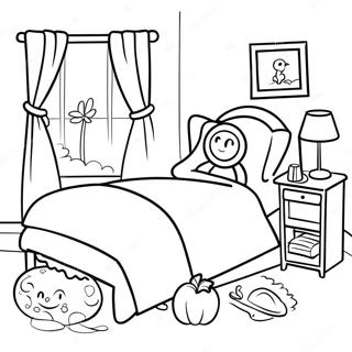 Cozy Bedtime Scene Coloring Page 50505-42106