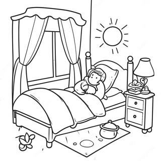 Cozy Bedtime Scene Coloring Page 50505-42108