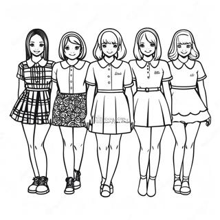 Twice Members In Colorful Outfits Coloring Page 50525-42113