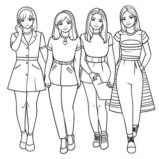 Twice Members In Colorful Outfits Coloring Page 50525-42115