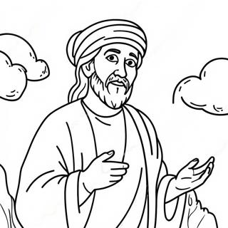 Isaiah With Colorful Background Coloring Page 50535-42119