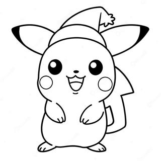 Pikachu In Santa Hat Coloring Page 5053-4053