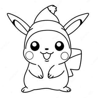 Pikachu In Santa Hat Coloring Page 5053-4055