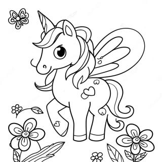 Unicorn Butterfly Coloring Page 50564-42139