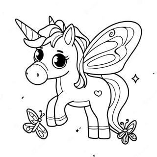 Unicorn Butterfly Coloring Page 50564-42140