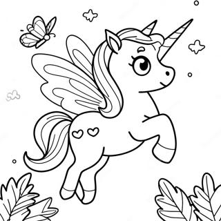 Magical Unicorn Butterfly Flying Coloring Page 50565-42154