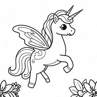 Magical Unicorn Butterfly Flying Coloring Page 50565-42155