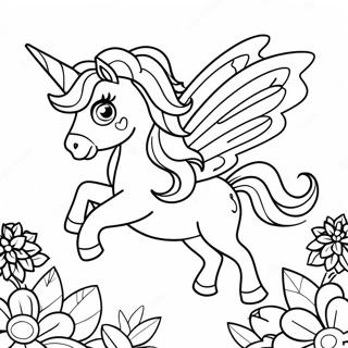 Magical Unicorn Butterfly Flying Coloring Page 50565-42156