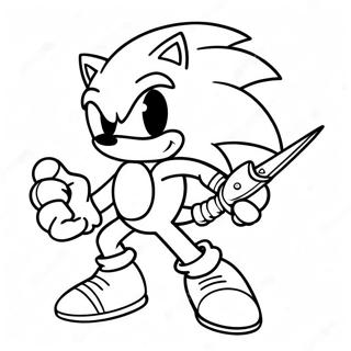 Sonic With A Sword In Action Coloring Page 50614-42188