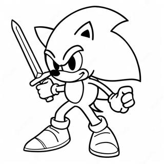 Epic Sonic With A Sword Coloring Page 50615-42189