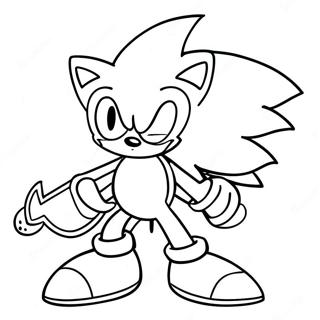 Epic Sonic With A Sword Coloring Page 50615-42190