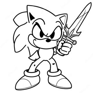 Epic Sonic With A Sword Coloring Page 50615-42191