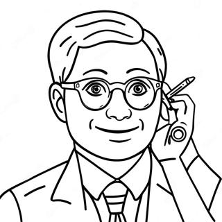 Friendly Eye Doctor With Glasses Coloring Page 50635-42198