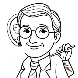 Friendly Eye Doctor With Glasses Coloring Page 50635-42199