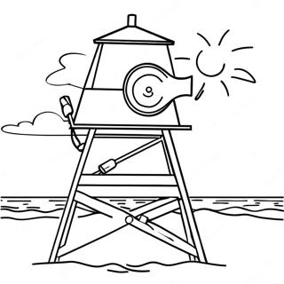 Beach Lifeguard With Whistle Coloring Page 50645-42211