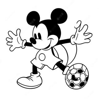 Mickey Mouse Playing Soccer Coloring Page 50705-42272