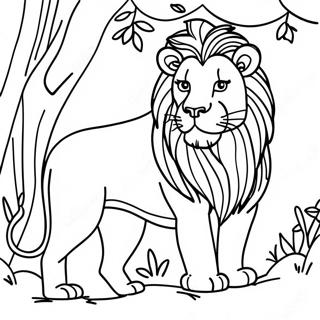 Majestic Lion In The Wild Coloring Page 5073-4071