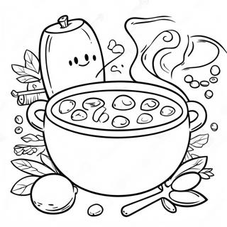 Stone Soup Story Scene Coloring Page 50744-42274