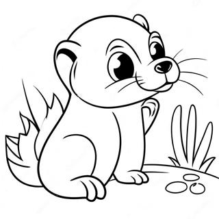 Cute Honey Badger Playing Coloring Page 50755-42297