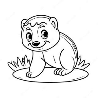 Cute Honey Badger Playing Coloring Page 50755-42299