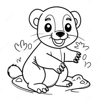 Cute Honey Badger Playing Coloring Page 50755-42300