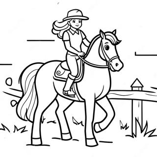 Horseback Riding Girl Coloring Pages