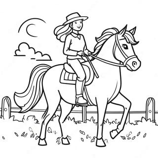 Horseback Riding Girl Coloring Page 50774-42303