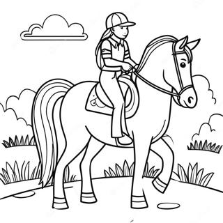 Adventurous Girl On Horseback Coloring Page 50775-42310